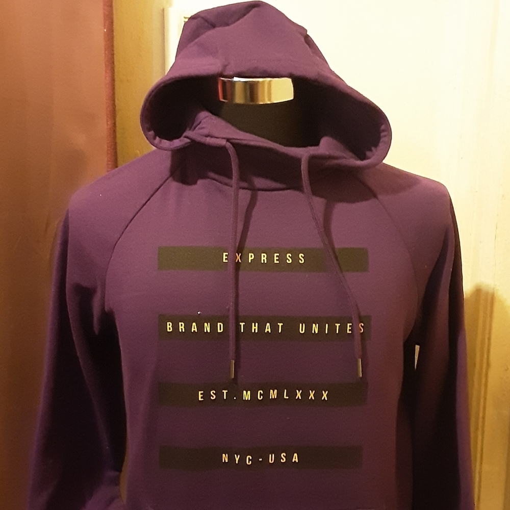 Express The Brand That Unites NYC Men Purple Hoodi